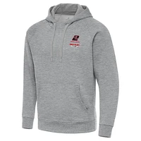Men's Antigua  Heather Gray Austin Cindric Fleece Victory Pullover Hoodie