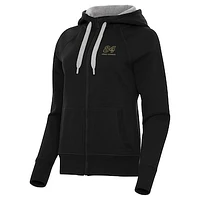 Women's Antigua  Black Jimmie Johnson Victory Full-Zip Hoodie