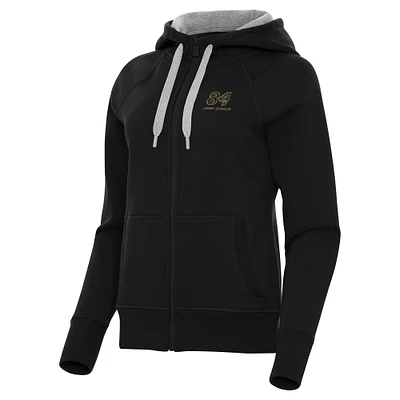 Women's Antigua  Black Jimmie Johnson Victory Full-Zip Hoodie