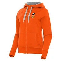 Women's Antigua  Orange Martin Truex Jr Victory Full-Zip Hoodie