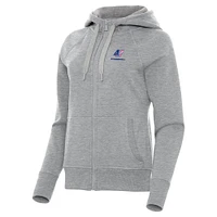 Women's Antigua Heather Gray Ricky Stenhouse Jr. Victory Full-Zip Hoodie