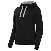 Women's Antigua  Black Ty Gibbs Victory Full-Zip Hoodie