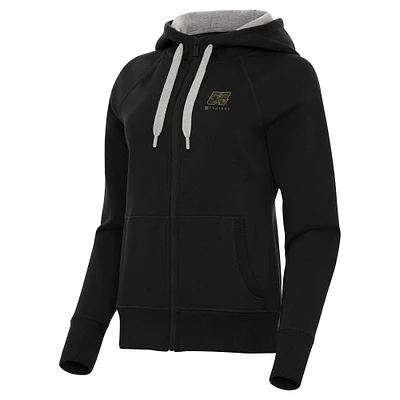 Women's Antigua  Black Ty Gibbs Victory Full-Zip Hoodie