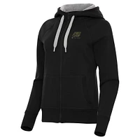 Women's Antigua  Black Ty Gibbs Victory Full-Zip Hoodie