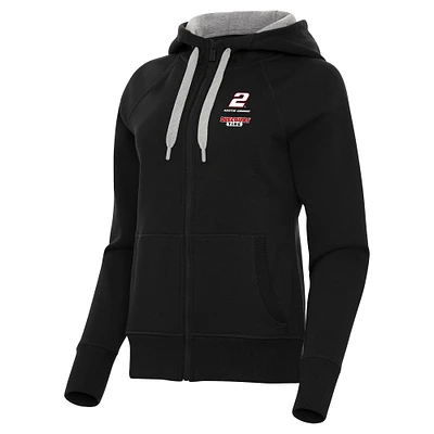 Women's Antigua  Black Austin Cindric Victory Full-Zip Hoodie