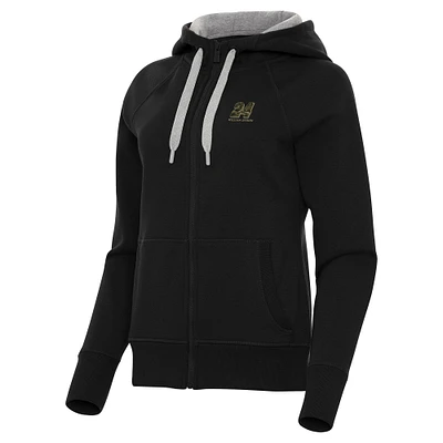 Women's Antigua  Black William Byron Victory Full-Zip Hoodie