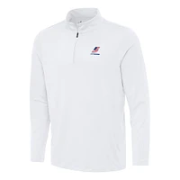 Men's Antigua White Kyle Larson Reprocess Quarter-Zip Top