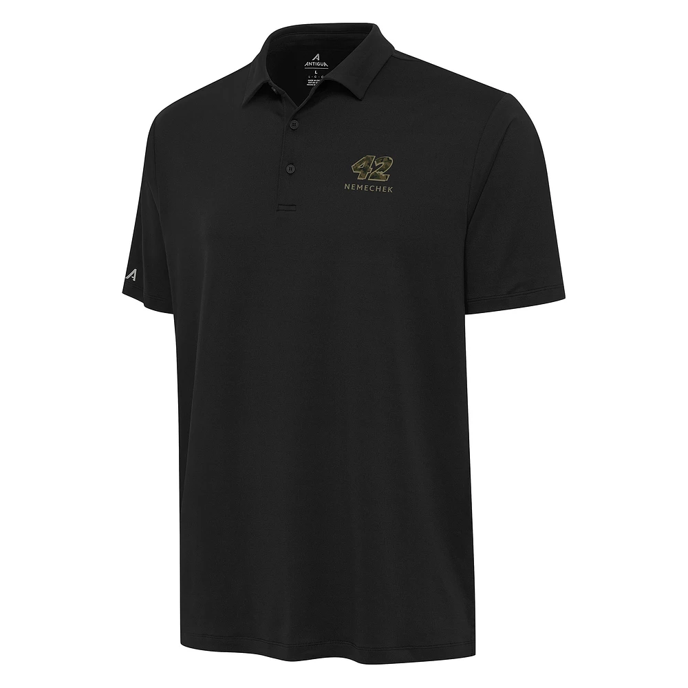 Men's Antigua Black John Hunter Nemechek Reprocess Polo