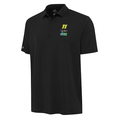 Men's Antigua Black Denny Hamlin Reprocess Polo