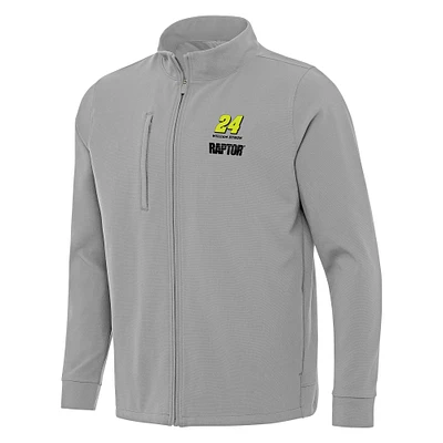Men's Antigua Gray William Byron Regard Full-Zip Jacket
