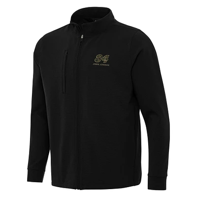 Men's Antigua Black Jimmie Johnson Regard Full-Zip Jacket
