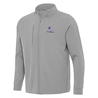 Men's Antigua Gray Kyle Busch Regard Full-Zip Jacket
