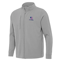 Men's Antigua Gray Kyle Busch Regard Full-Zip Jacket