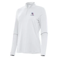 Women's Antigua White Kyle Busch Reprocess Quarter-Zip Top