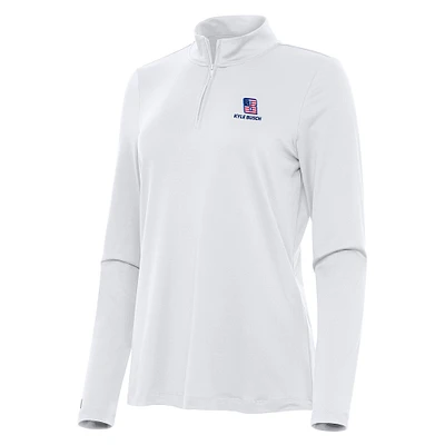 Women's Antigua White Kyle Busch Reprocess Quarter-Zip Top
