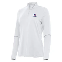 Women's Antigua White Kyle Busch Reprocess Quarter-Zip Top