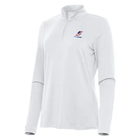 Women's Antigua White Kyle Larson Reprocess Quarter-Zip Top