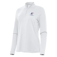 Women's Antigua White Ricky Stenhouse Jr. Reprocess Quarter-Zip Top