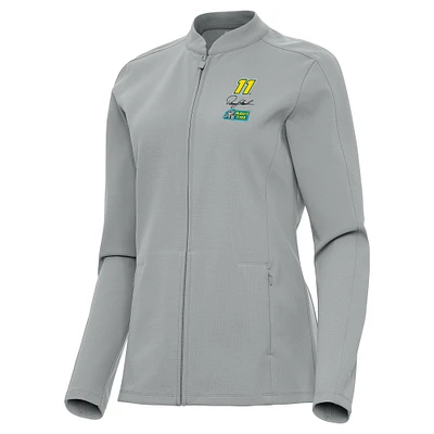 Women's Antigua Gray Denny Hamlin Regard Full-Zip Jacket