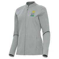 Women's Antigua Gray Denny Hamlin Regard Full-Zip Jacket