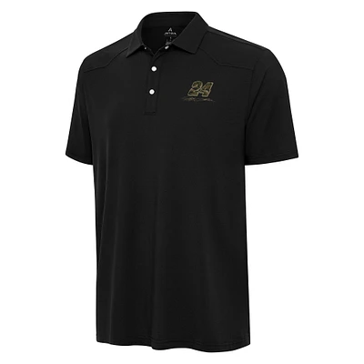 Men's Antigua Black Jeff Gordon Western Polo