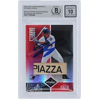Mike Piazza New York Mets Autographed 2004 Donruss Leaf Limited Barrels Bat Relic #178 #1/1 Beckett Fanatics Witnessed Authenticated 10 Card