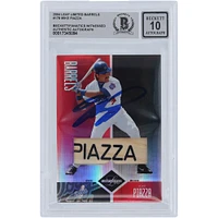 Mike Piazza New York Mets Autographed 2004 Donruss Leaf Limited Barrels Bat Relic #178 #1/1 Beckett Fanatics Witnessed Authenticated 10 Card