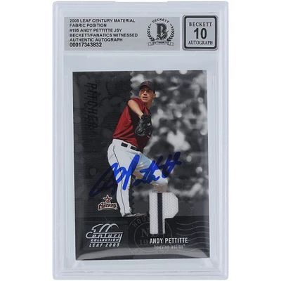 Andy Pettitte Houston Astros Autographed 2005 Donruss Leaf Century Collection Fabric Position Relic #195 #/250 Beckett Fanatics Witnessed Authenticated 10 Card