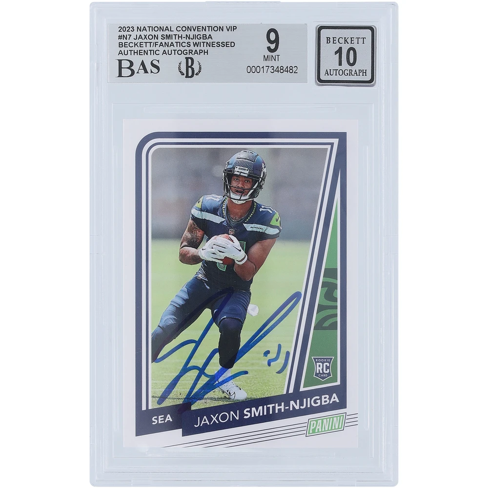 Jaxon Smith-Njigba Seattle Seahawks Autographed 2023 Panini National Convention VIP #N7 Beckett Fanatics Witnessed Authenticated / Rookie Card