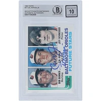 Cal Ripken Jr. Baltimore Orioles Autographed 1982 Topps #21 Beckett Fanatics Witnessed Authenticated 10 Rookie Card with "Ironman" Inscription