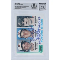 Cal Ripken Jr. Baltimore Orioles Autographed 1982 Topps #21 Beckett Fanatics Witnessed Authenticated 10 Rookie Card with "Ironman" Inscription