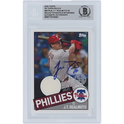 J.T. Realmuto Philadelphia Phillies Autographed 2020 Topps '85 Topps Jersey Relic #85TR-JR Beckett Fanatics Witnessed Authenticated Card
