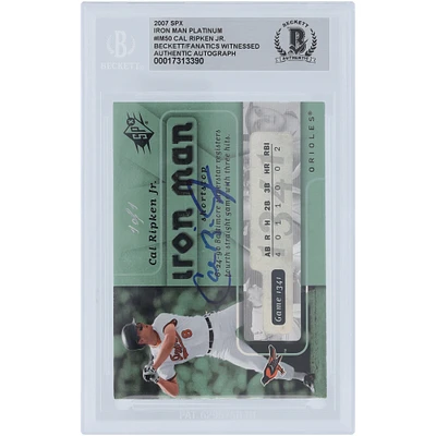 Cal Ripken Jr. Baltimore Orioles Autographed 2007 Upper Deck SPX Iron Man Platinum #IM-50 #1/1 Beckett Fanatics Witnessed Authenticated Card