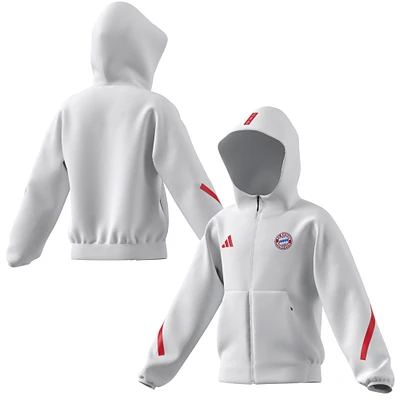 Youth adidas  White Bayern Munich 2025/26 Anthem Full-Zip Jacket