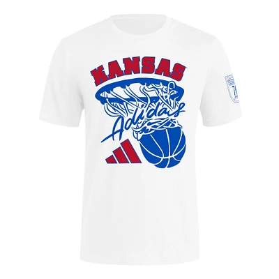 Men's adidas White Kansas Jayhawks 70th Anniversary Basketball T-Shirt