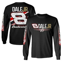 Men's JR Motorsports Official Team Apparel Black Dale Earnhardt Jr. Budweiser Long Sleeve T-Shirt