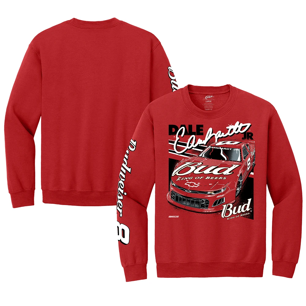 Men's JR Motorsports Official Team Apparel Red Dale Earnhardt Jr. Budweiser Car Pullover Sweatshirt