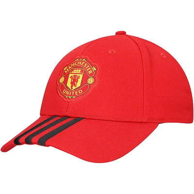 Unisex adidas Red Manchester United 3-Stripe Dad Adjustable Hat
