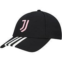 Unisex adidas Black Juventus 3-Stripe Dad Adjustable Hat