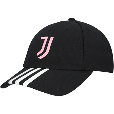 Unisex adidas Black Juventus 3-Stripe Dad Adjustable Hat