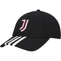 Unisex adidas Black Juventus 3-Stripe Dad Adjustable Hat