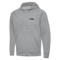 Men's Antigua  Heather Gray Daytona International Speedway Full-Zip Hoodie