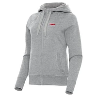 Women's Antigua  Heather Gray Martinsville Speedway Women's Victory Full-Zip Hoodie