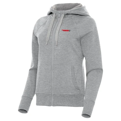 Women's Antigua  Heather Gray Martinsville Speedway Women's Victory Full-Zip Hoodie