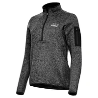 Women's Antigua Heather Darlington Raceway Fortune 1/2-Zip Pullover Top