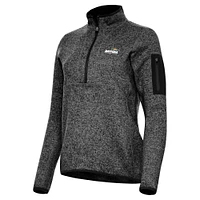 Women's Antigua Heather Daytona International Speedway Fortune 1/2-Zip Pullover Top