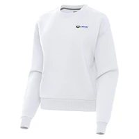 Women's Antigua  White Kansas Speedway Victory Pullover Sweatshirt