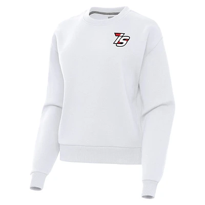 Women's Antigua  White Iowa Speedway Victory Pullover Sweatshirt