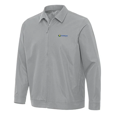 Men's Antigua  Gray Kansas Speedway Pivot Full-Zip Jacket