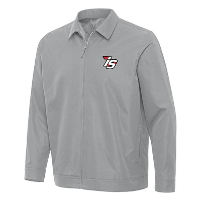 Men's Antigua  Gray Iowa Speedway Pivot Full-Zip Jacket
